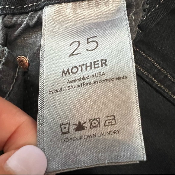 Mother High Waisted Looker Ankle Fray Jeans in Last Call Dark Blue Wash Size 25 - Picture 7 of 9